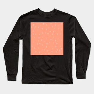 Itty Bitty Crosses Dusk Pink Long Sleeve T-Shirt